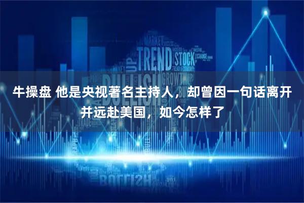 牛操盘 他是央视著名主持人，却曾因一句话离开并远赴美国，如今怎样了