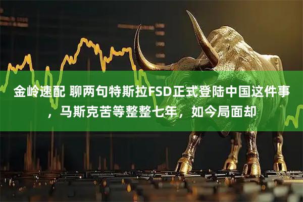 金岭速配 聊两句特斯拉FSD正式登陆中国这件事，马斯克苦等整整七年，如今局面却