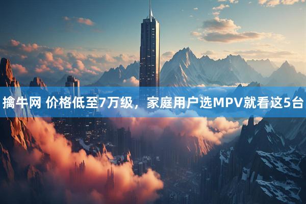 擒牛网 价格低至7万级，家庭用户选MPV就看这5台