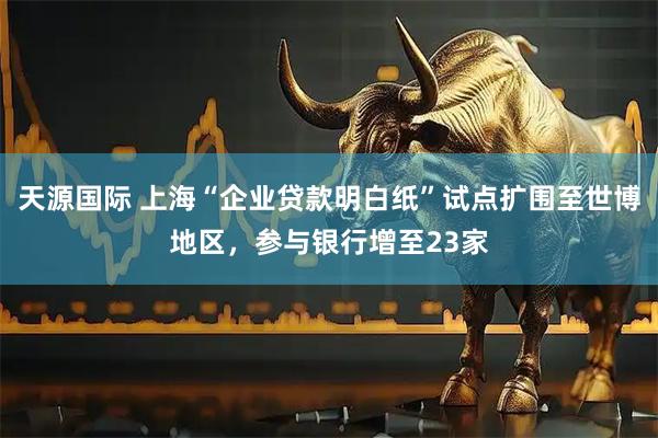 天源国际 上海“企业贷款明白纸”试点扩围至世博地区，参与银行增至23家